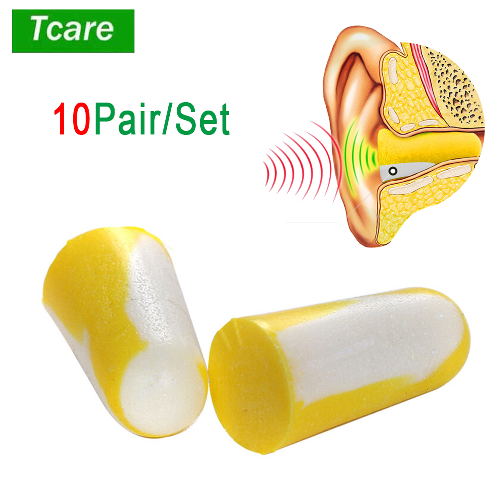Earplug Set Foam - Tcare 10Pair/Set Ultra Soft Foam Earplugs