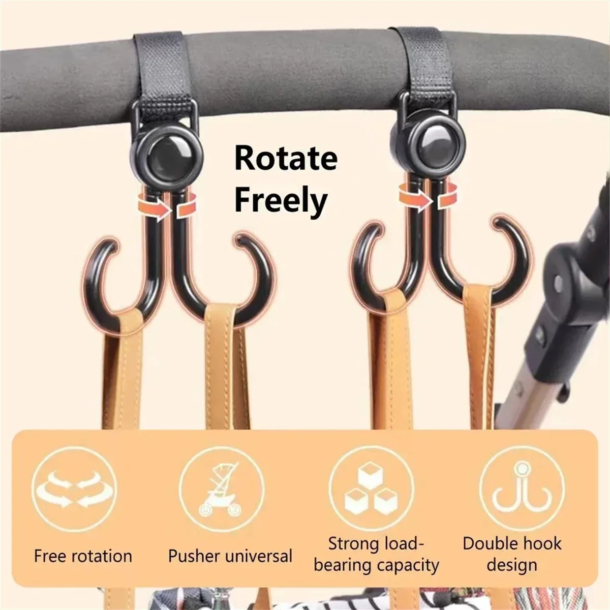Rotatable Double Hooks Baby St - огляд і ціна Travel Accessories With Baby