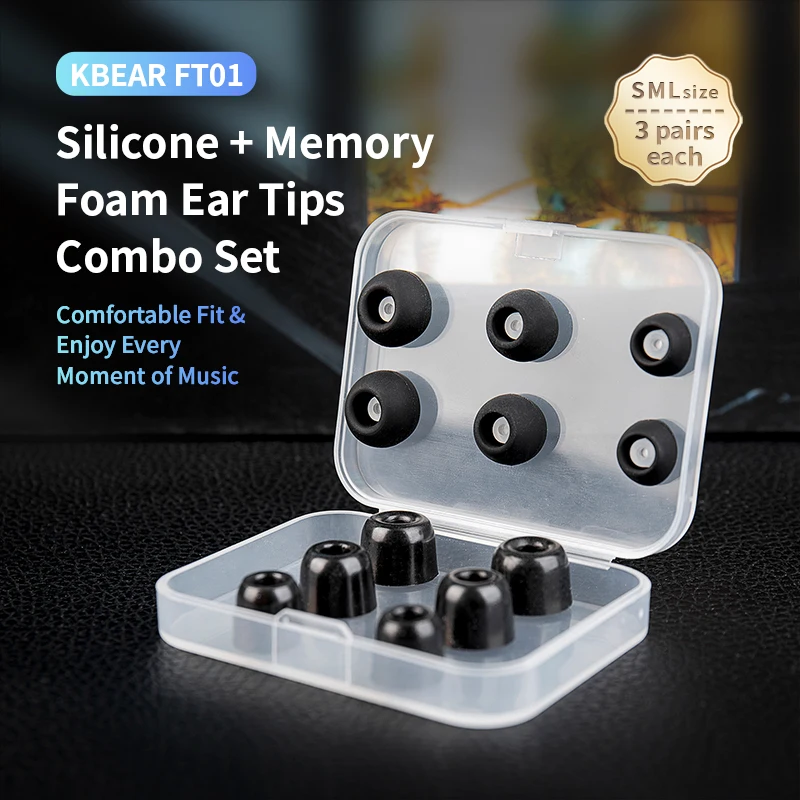 KBEAR FT01 Silicone + Memory F - огляд і ціна Earplug Set Foam