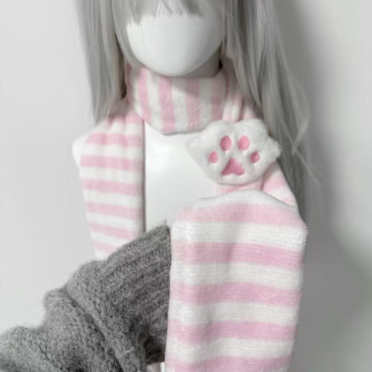 Kawaii Kniied Scarf Cat Paw De - огляд і ціна Travel Accessories Aesthetic