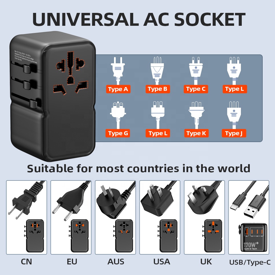 PD 170W Multi Ports Internatio - огляд і ціна Travel Adapter Universal