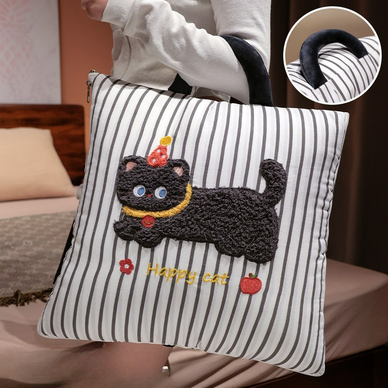 Cartoon Striped Pillow Blanket - огляд і ціна Travel Pillow Inflatable